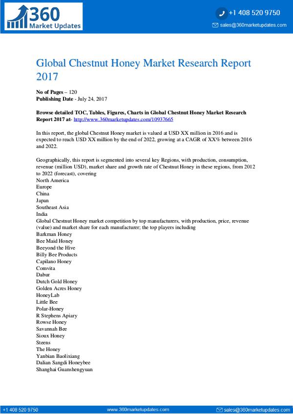 News Global-Chestnut-Honey-Market-Research-Report-2017