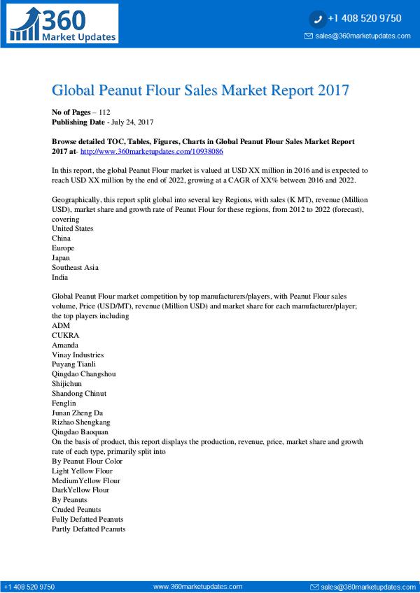 News Global-Peanut-Flour-Sales-Market-Report-2017
