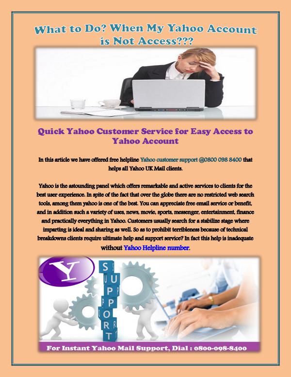 Yahoo Customer Service for Easy Access to Yahoo Account Yahoo Customer Service for Easy Access to Yahoo Ac