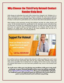 Why Choose the Third Party Hotmail Contact Number Help Desk