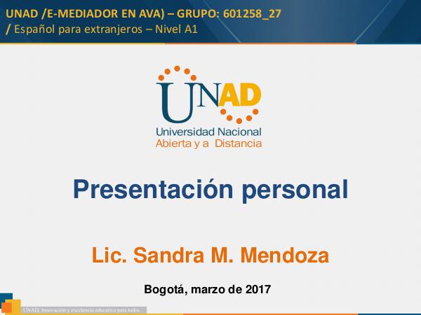 Presentación Presentación personal en español