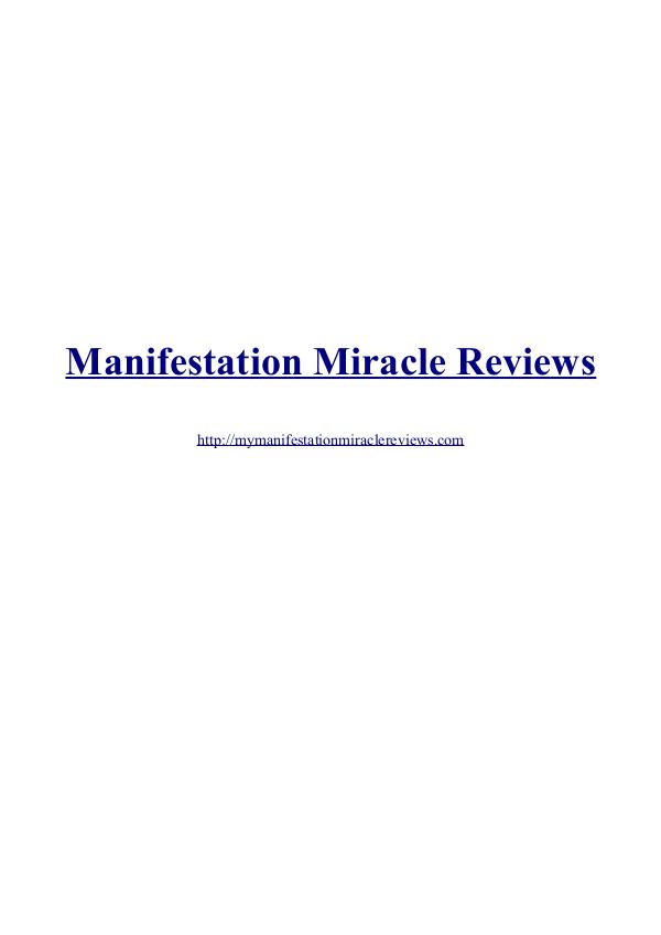 Manifestation Miracle Reviews mymanifestationmiraclereviews.com