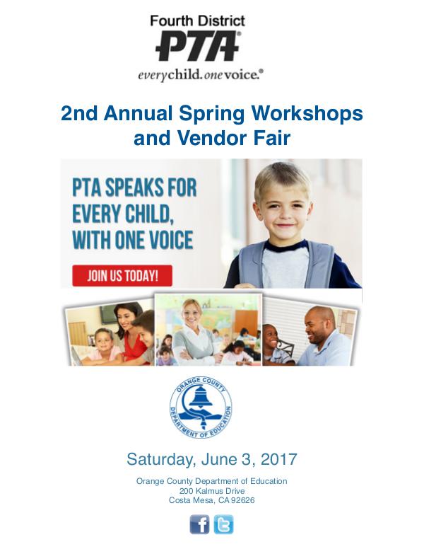 Fourth District PTA Springs Workshops and Vendor Fair June 2017