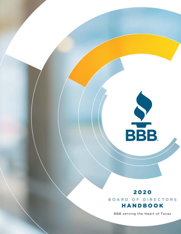 BBB Board of Directors Handbook 2020 Board Orientation Handbook-digital