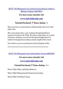 ACCT 346 Experience Tradition / tutorialrank.com