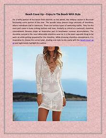 Beach Cover Up – Enjoy In The Beach With Style