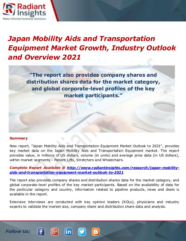 Medical Devices Market Research Reports Japan Mobility Aids and Transportation Equipment M