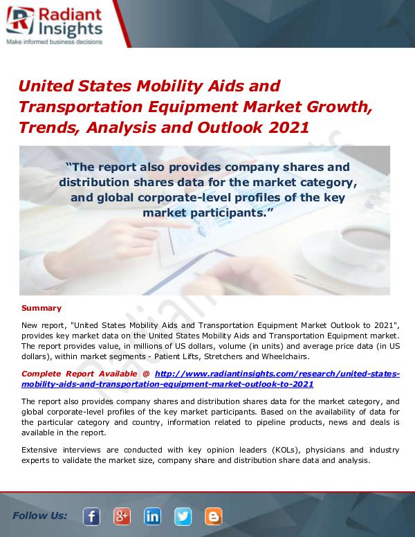 Medical Devices Market Research Reports United States Mobility Aids and Transportation Equ