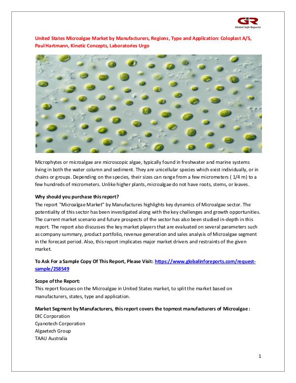 Globalinforeports United States Microalgae Market by Manufacturers