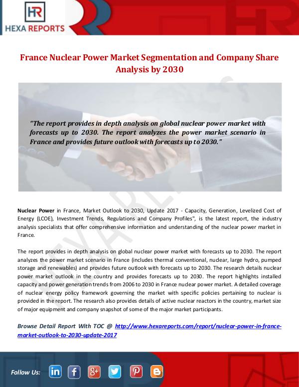 Hexa Reports Industry France Nuclear Power Market