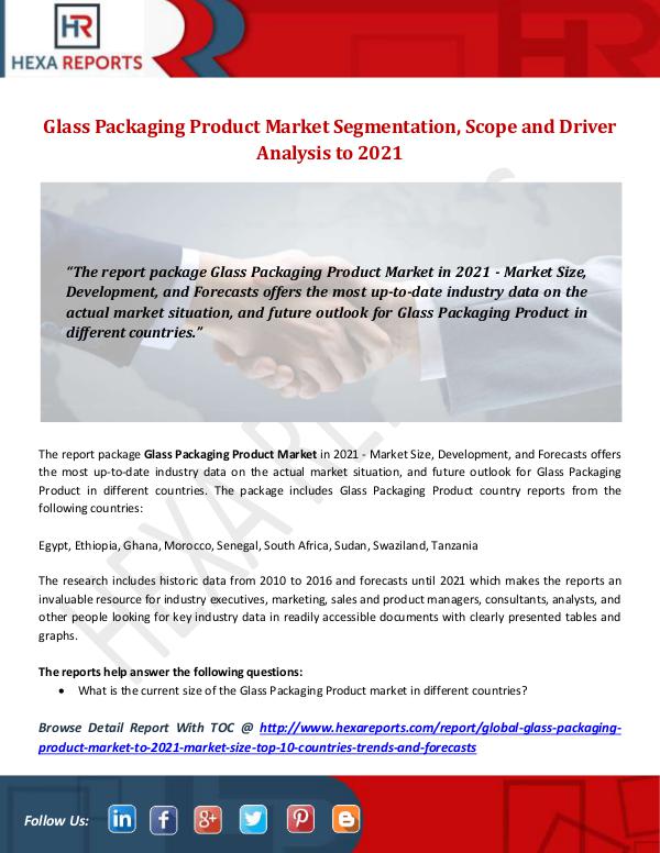 Glass Packaging Product Market