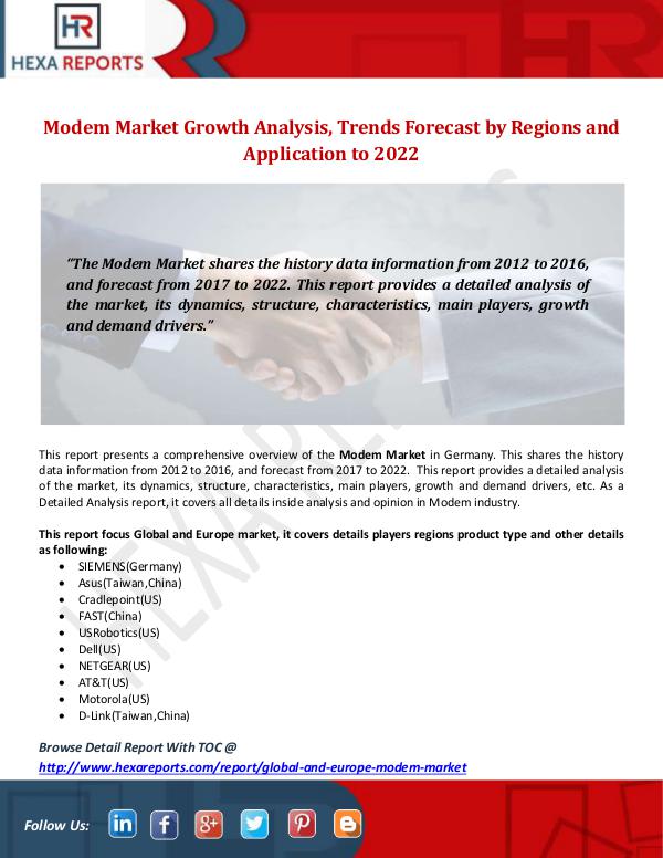 Hexa Reports Industry Modem Market