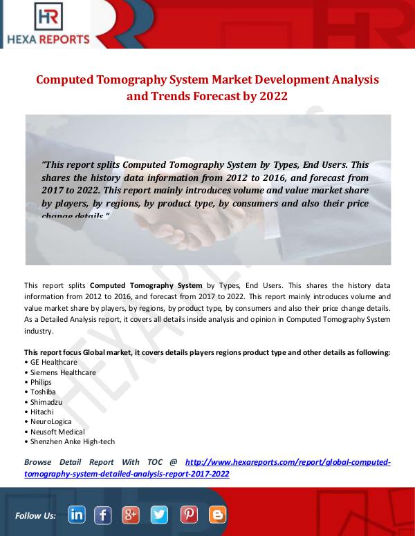 "Computed Tomography System Market "