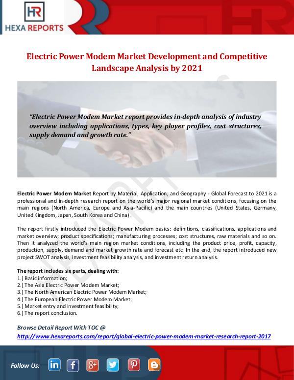 Hexa Reports Industry Electric Power Modem Market