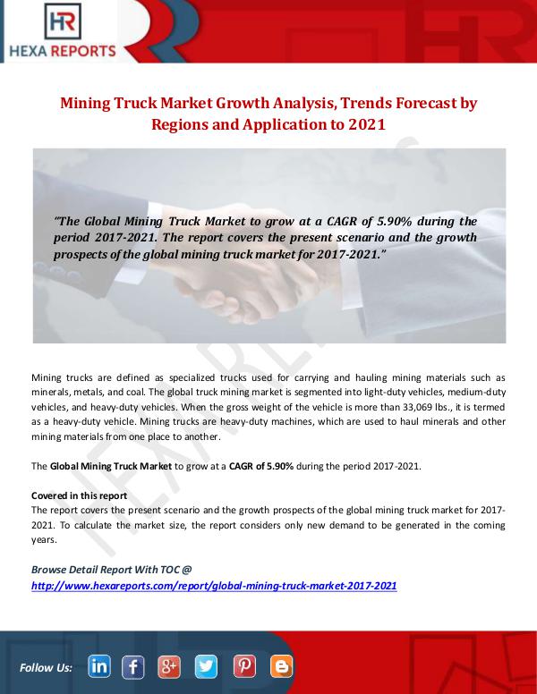 Hexa Reports Industry Mining Truck Market