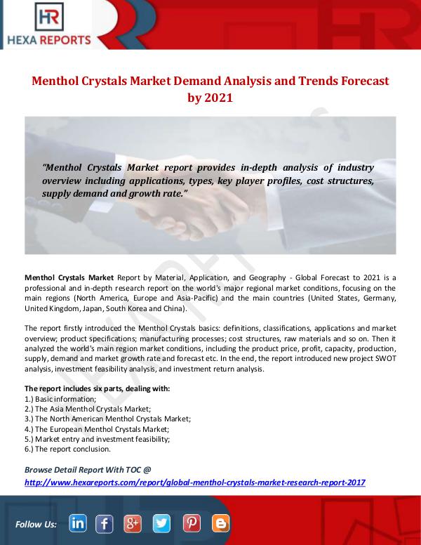 Hexa Reports Industry Menthol Crystals Market