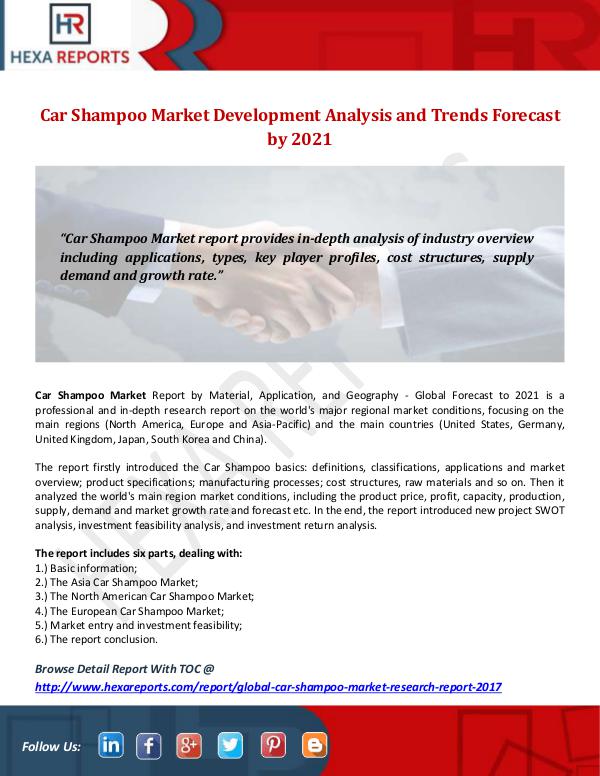 Hexa Reports Industry Car Shampoo Market