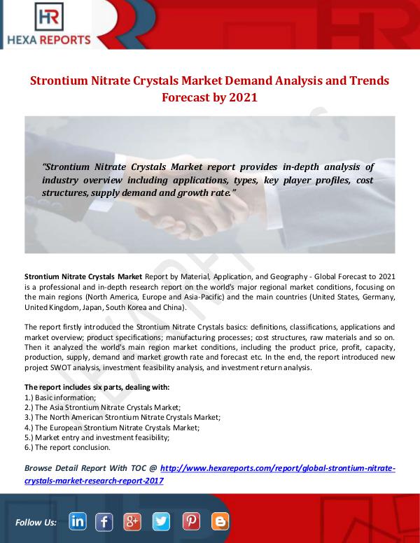 Hexa Reports Industry Strontium Nitrate Crystals Market
