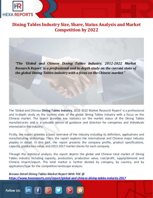 Dining Tables Industry