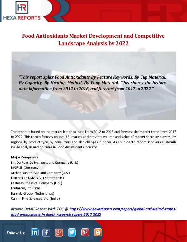 Hexa Reports Industry Food Antioxidants Market