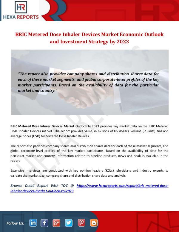 Hexa Reports Industry BRIC Metered Dose Inhaler Devices Market