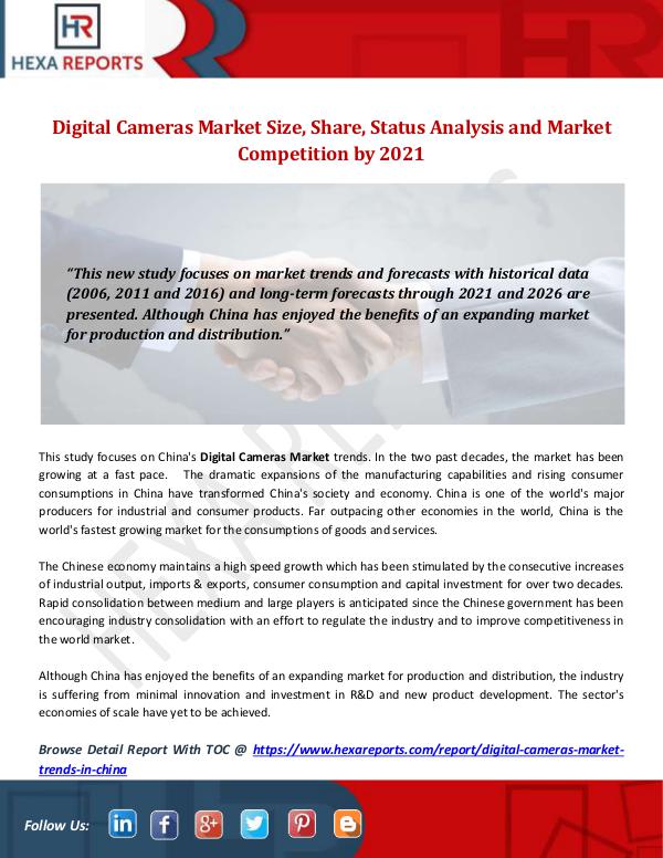 Hexa Reports Industry Digital Cameras Market