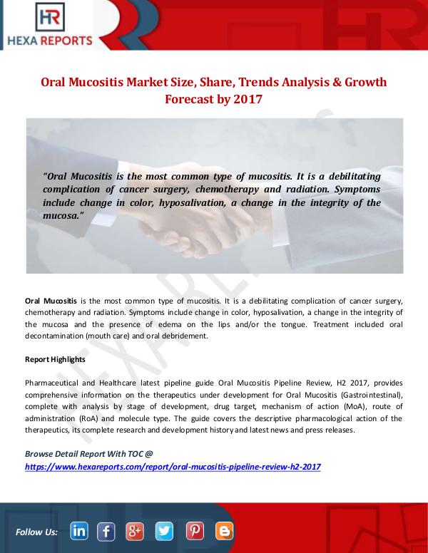Hexa Reports Industry Oral Mucositis Market
