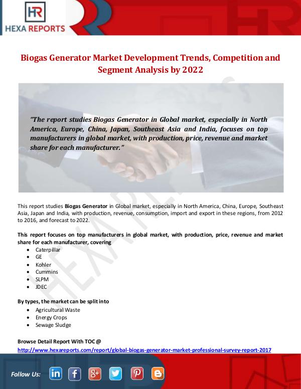 Hexa Reports Industry Biogas Generator Market