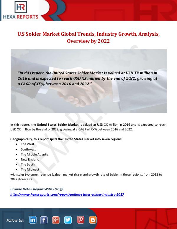 Hexa Reports Industry U.S Solder Market