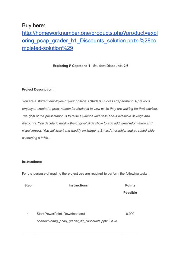 exploring_pcap_grader_h1_Discounts_solution.pptx Exploring P Capstone 1 - Student Discounts 2.6