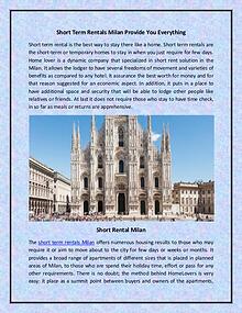 short term rentals Milan