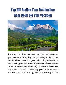 Top Hill Station Tour Destinations Near Delhi For This Vacation