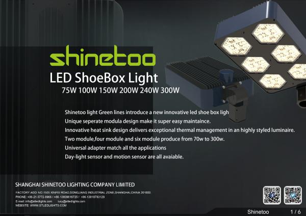 Shinetoo Lighting Catalogue and datasheet Shinetoo LED shoebox lighting