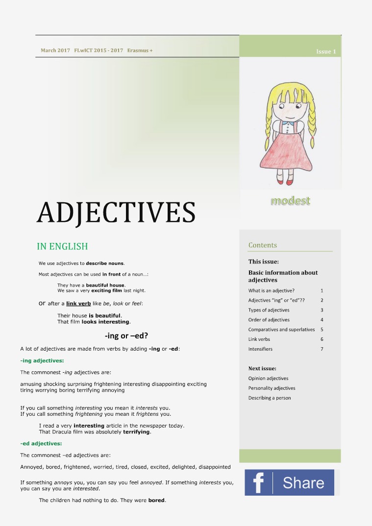 eBooklet - adjectives - issue 1 ISSUE 1 - ADJECTIVES