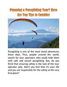Planning a Paragliding Tour? Here Are Top Tips to Consider