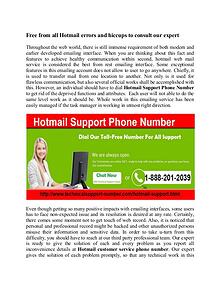 Hotmail Customer Care number in USA
