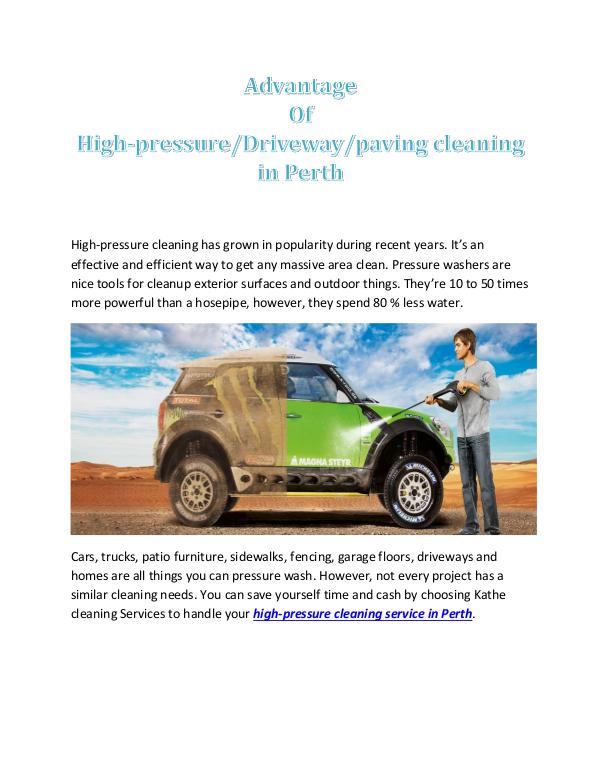 Advantage of High-Pressure/drive way/paving Cleaning in Perth Advantage Of High-Pressure Cleaning in Perth