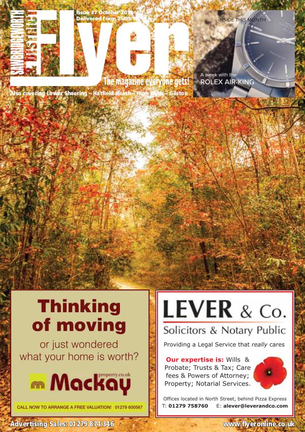 Sawbridgeworth Flyer Monthly Magazine Sawbridgeworth_Flyer_Oct2018_For_Web