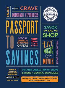 Disney Springs Passport March 2020