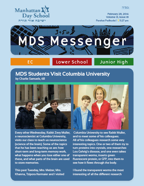 MDS Messenger Volume 13, Issue 18