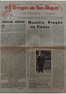 1959 Pregón de S. Roque-Areñes (Piloña Asturias)