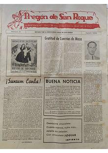 1955 Pregón de S. Roque-Areñes (Piloña Asturias)