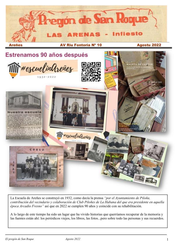 Periódico Pregón de San Roque-Areñes (Piloña Astur 2022 Pregón de San Roque -Areñes (Piloña Asturias