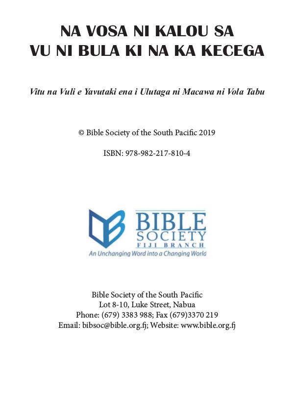 Bible Week Booklet Fijian Version BB 2019 Fijian