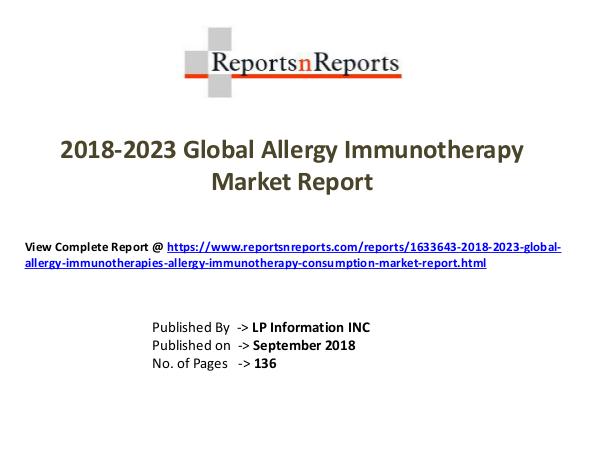 My first Magazine 2018-2023 Global Allergy Immunotherapies (Allergy