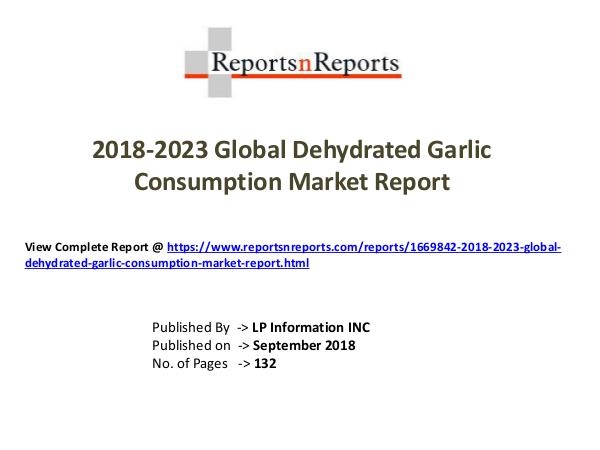 My first Magazine 2018-2023 Global Dehydrated Garlic Consumption Mar