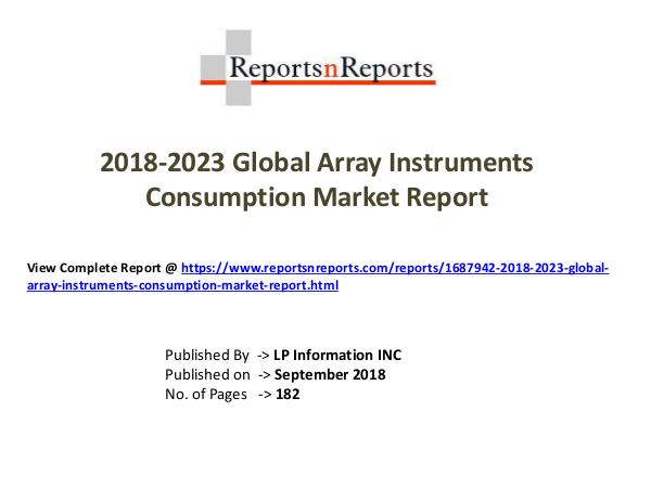 My first Magazine 2018-2023 Global Array Instruments Consumption Mar
