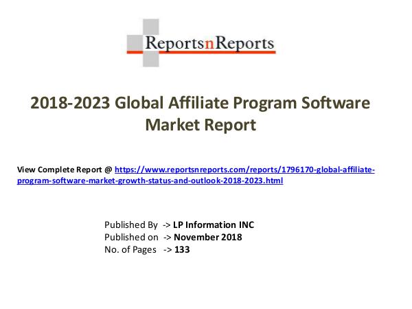 My first Magazine Global Affiliate Program Software Market Growth (S