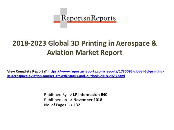 My first Magazine Global 3D Printing in Aerospace & Aviation Market