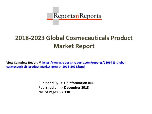 Global Cosmeceuticals Product Market Growth 2018-2